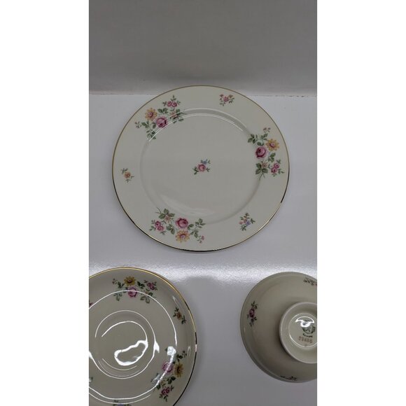 Thomas Rosenthal Germany Floral Trio Set With Gold Trim - Cup Saucer & Plate - Picture 10 of 16